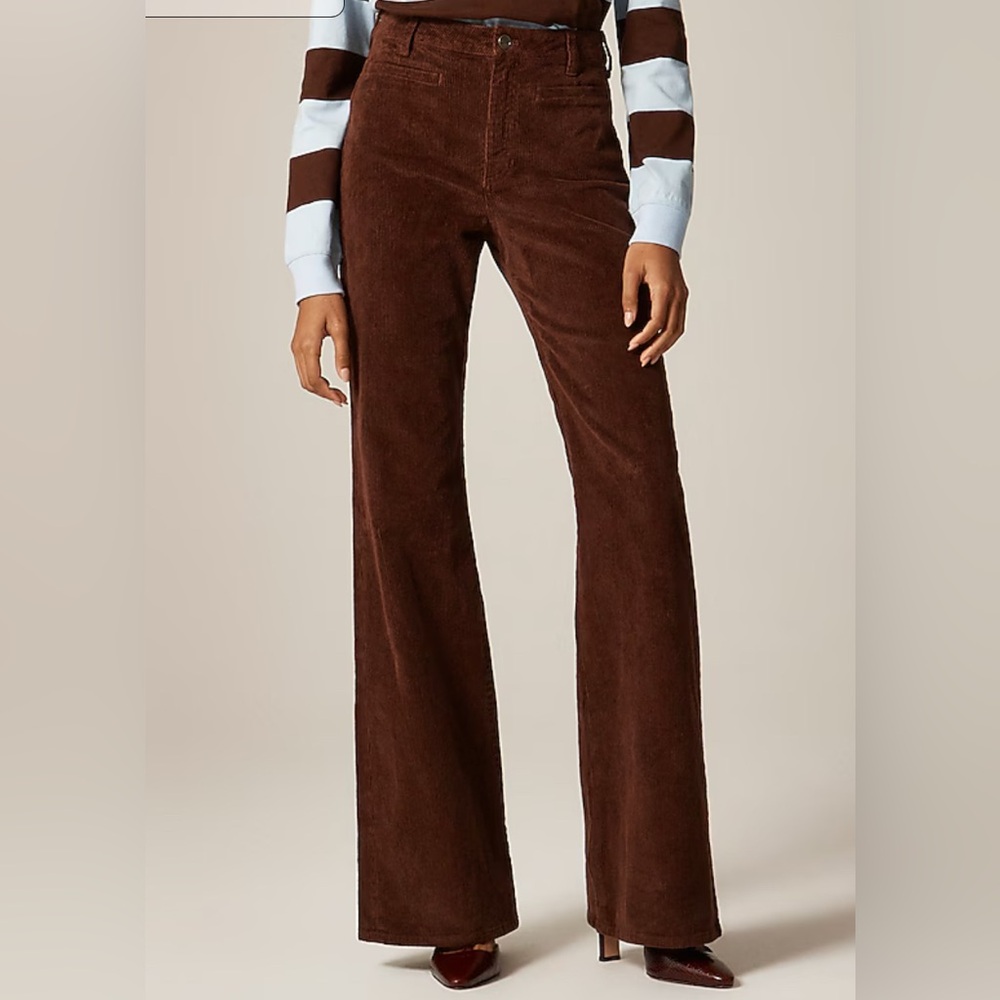 Petite vintage flare brown pant in corduroy